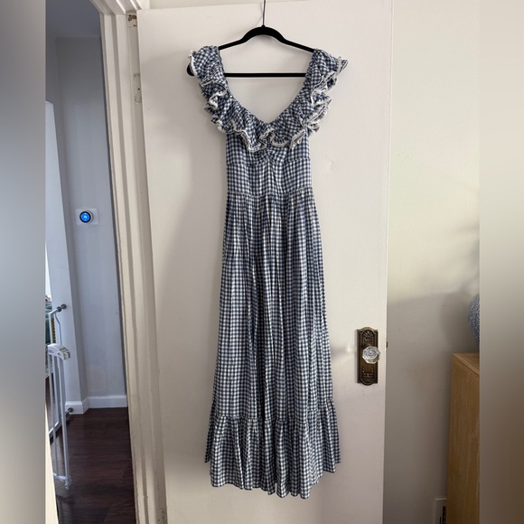 DOEN Sora Dress Blue Gingham M - Picture 2 of 7